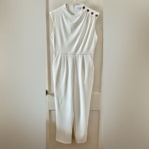 *New* Calvin Klein Cropped White Jumpsuit, Size 10